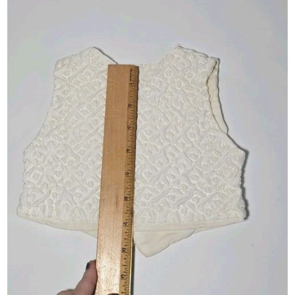 Vintage White Textured Baby Babtism Vest Size 9.5x7 Christening